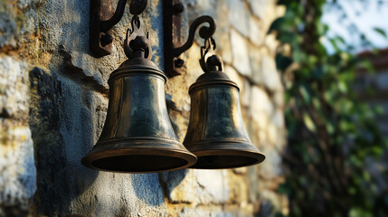 Obraz premium antique bells. Design for Wall Art, Poster Print, Wallpaper & Background