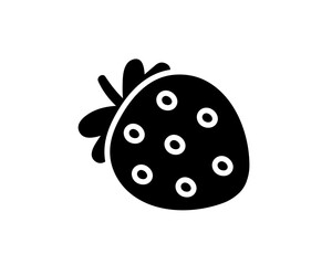 Strawberry icon. Simple black strawberry illustration.