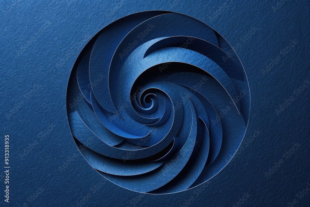 Aufkleber a blue circular object sits on a blue surface, offering a simple yet striking visual