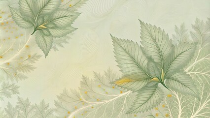 Delicate green lines resembling the intricate patterns of leaf veins, spreading out organically on a soft. Perfect for a calming and natural aesthetic.