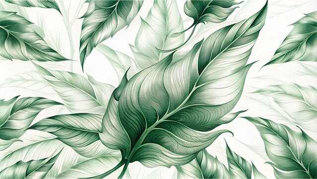 Delicate green lines resembling the intricate patterns of leaf veins, spreading out organically on a soft. Perfect for a calming and natural aesthetic.