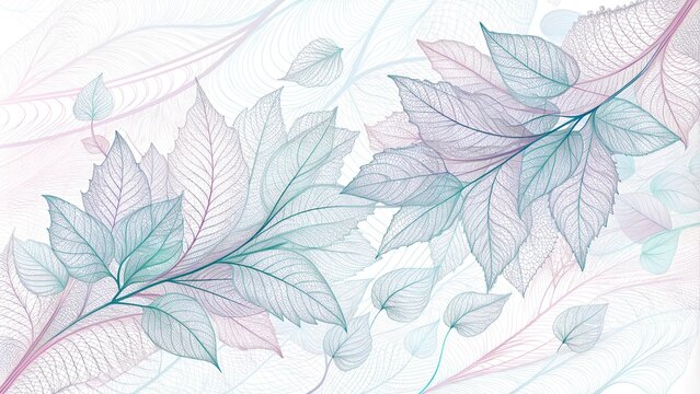 Delicate green lines resembling the intricate patterns of leaf veins, spreading out organically on a soft. Perfect for a calming and natural aesthetic.