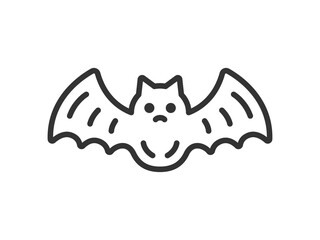 コウモリのアイコン（線画）のイラスト