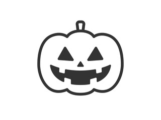 カボチャのおばけのアイコン（線画）のイラスト