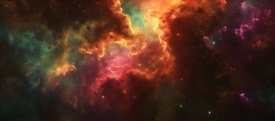 A beautiful nebula in space, with colorful clouds and stars, in the nebular art style, with glowing light effects and a nebular background.