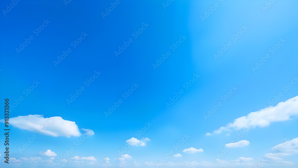 Poster green field and blue sky