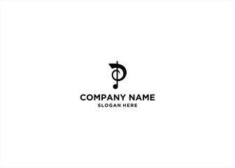 Letter P Music Logo Design