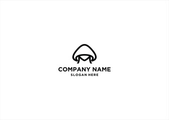 letter m mushroom vector template logo design