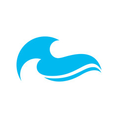 blue waves logo vector icon illustration