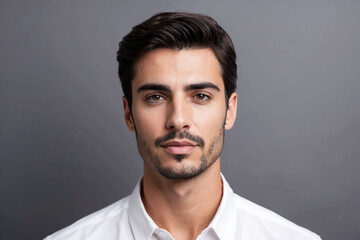 portrait of handsome young spanish man model with healthy skin