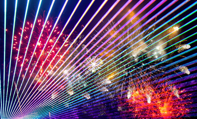 Feuerwerk und Lasershow