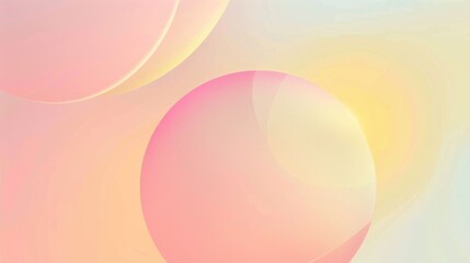 Abstract design featuring pink and yellow circles on a bright background