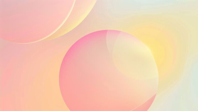 Abstract design featuring pink and yellow circles on a bright background