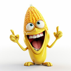 3d rendered illustration of a corn character