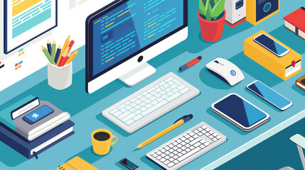 Remote work setup with high-speed internet and smart devices.