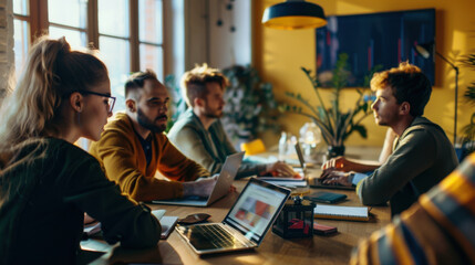 Remote team using augmented reality for virtual meetings.