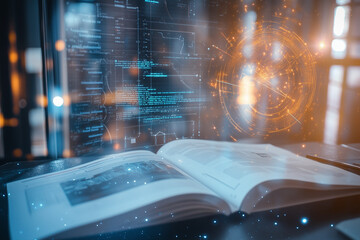 Space Agency Library: Aerospace Manuals in a Gently Blurred Setting