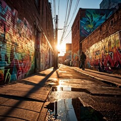 Fototapeta premium Colored Street in the City