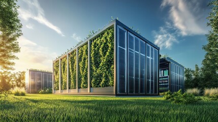 Obraz premium Modern Sustainable Home with Green Walls