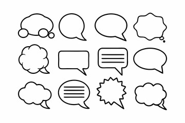 Vector set of cartoon speech bubbles for comic, chat, and dialog design