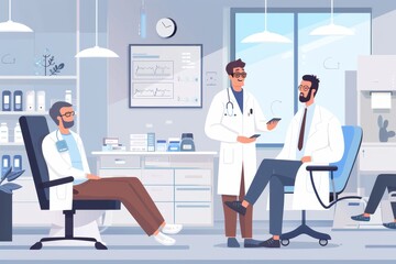 A doctor examining a patient in a modern medical clinic