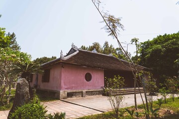 Asian wooden house in the forest