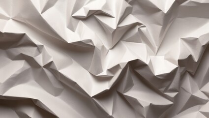 Obraz premium Crumpled White Paper Texture with Deep Creases and Subtle Shadows