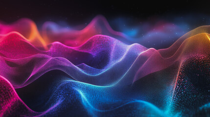 Fototapeta premium Abstract digital background electromagnetic wave colorful background Abstract digital wave background information technology Innovation is the background. gradient wave digital wave banner