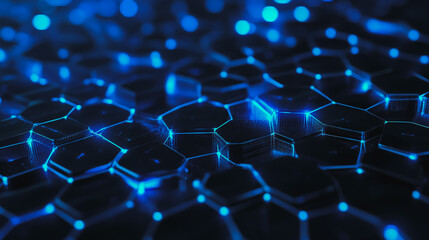 Fototapeta premium Hexagonal abstract technology Innovation background. electric glow hexagonal background 