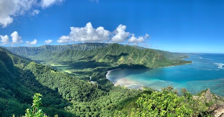 Ocean bay and mountains 