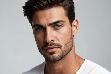 Portrait of Greek man with thin beard and mustache