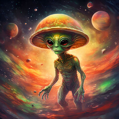 alien in space
