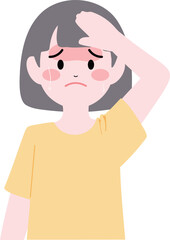 a person who sweats in the summer heat