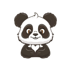 cute panda bear in black colour and white colour vector art