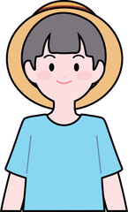 a young man in a summer holiday hat