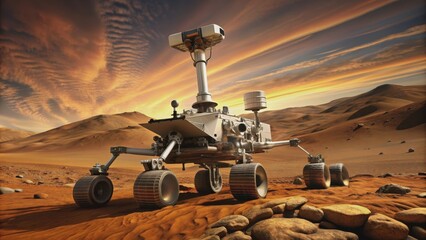 Mars rover exploring the red planet, space, exploration, technology, robotic, mars, rover, surface, science, mission