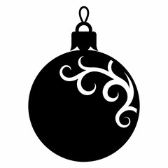 christmas tree ball isolated on white, Christmas ball vector illustration, ball vector art, ball silhouette, christmas tree ball vector icon, eps