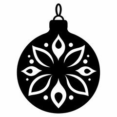 christmas tree ball isolated on white, Christmas ball vector illustration, ball vector art, ball silhouette, christmas tree ball vector icon, eps