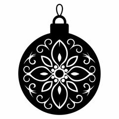 Fototapeta premium christmas tree ball isolated on white, Christmas ball vector illustration, ball vector art, ball silhouette, christmas tree ball vector icon, eps