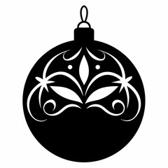 christmas tree ball isolated on white, Christmas ball vector illustration, ball vector art, ball silhouette, christmas tree ball vector icon, eps