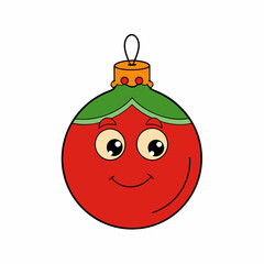 christmas tree ball isolated on white, Christmas ball vector illustration, ball vector art, ball silhouette, christmas tree ball vector icon, eps