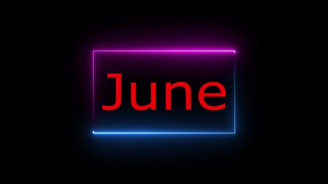 Abstract june text icon animation.