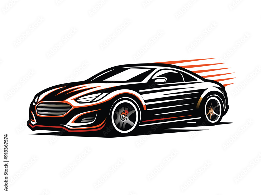 Wall mural create a sleek and modern car silhouette in motion.