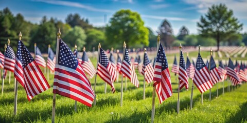 A patriotic image to celebrate and honor those who have served our country on Memorial Day , Memorial Day