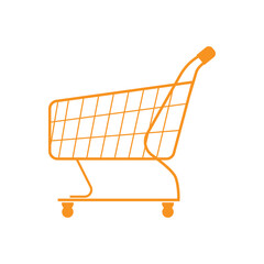 Isolated Simple Shopping Cart Basket Icon Illustration Design