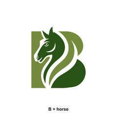 Horse and letter B concept for initial logo or brand name, suitable for ranch farmer, equestrian sports business and others.