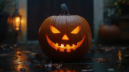 Fototapeta premium Halloween Lantern Glow