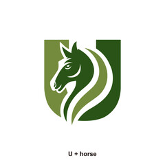 Horse and letter U concept for initial logo or brand name, suitable for ranch farmer, equestrian sports business and others.