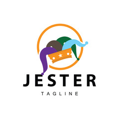 Simple colorful clown hat logo simple circus comedian equipment design template illustration