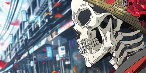 Modern calavera day of the dead concept art